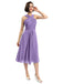 Criss-cross Halter Tea-length Bridesmaid Dresses