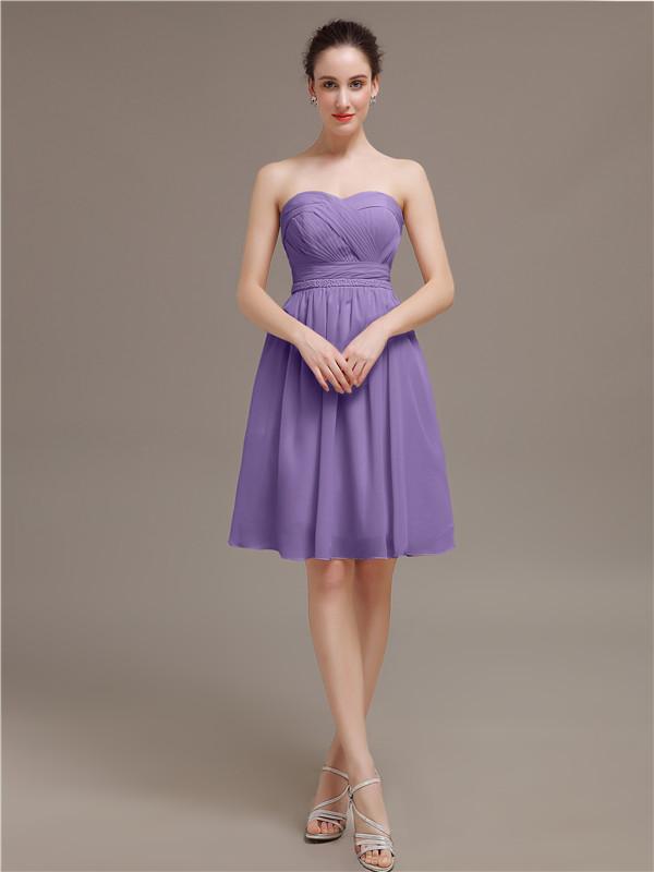 Sweetheart Chiffon Short Bridesmaid Dresses