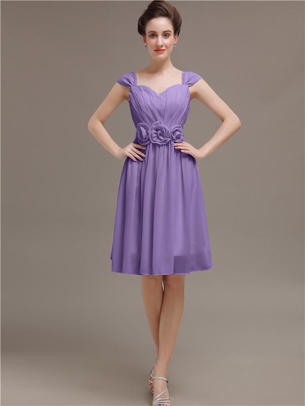 Straps Chiffon Short Bridesmaid Dresses