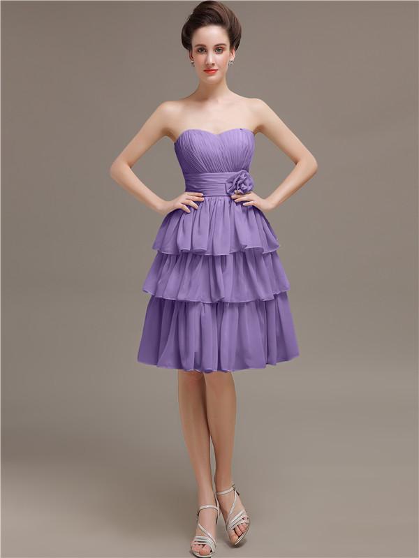 Sweetheart Pleats Short Bridesmaid Dresses