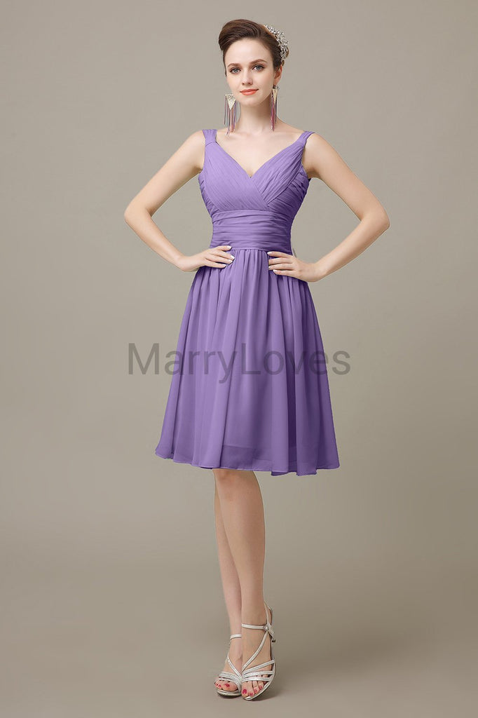 V-Neck Chiffon Bridesmaid Dresses