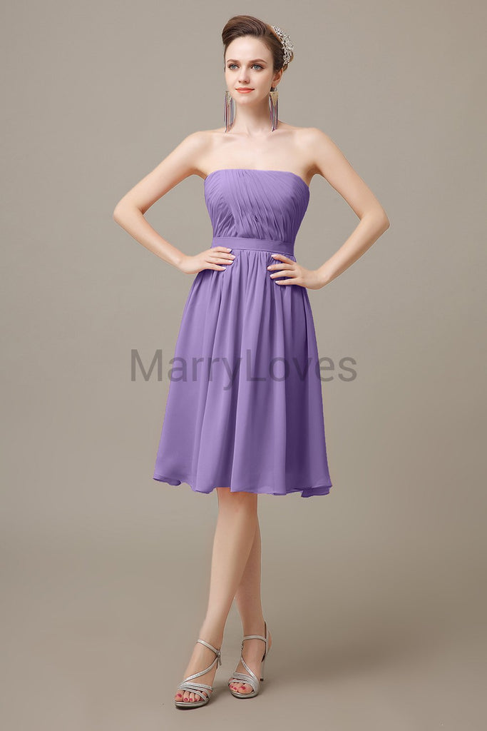 Strapless Short Summer Bridesmaid Dresses