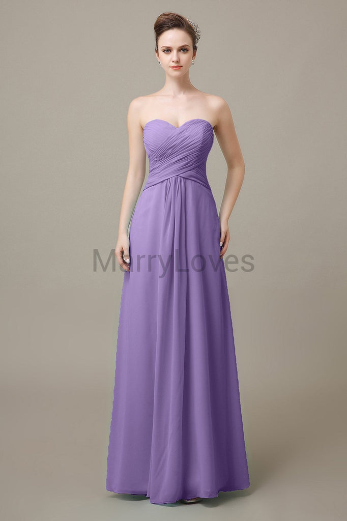 Sweetheart Chiffon Floor Length Bridesmaid Dresses