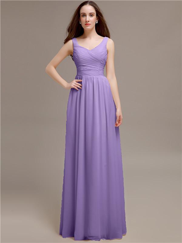 Scoop Neck Sleeveless Pleats Bridesmaid Dresses