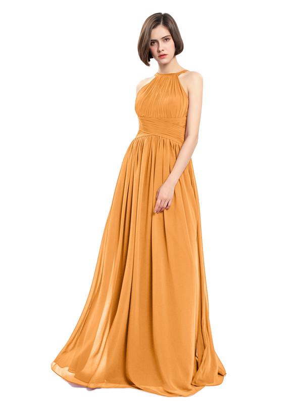 A-line Sleeveless Straps Pleats Bridesmaid Dresses