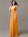 A-line V-neck Short Sleeves Pleats Bridesmaid Dresses