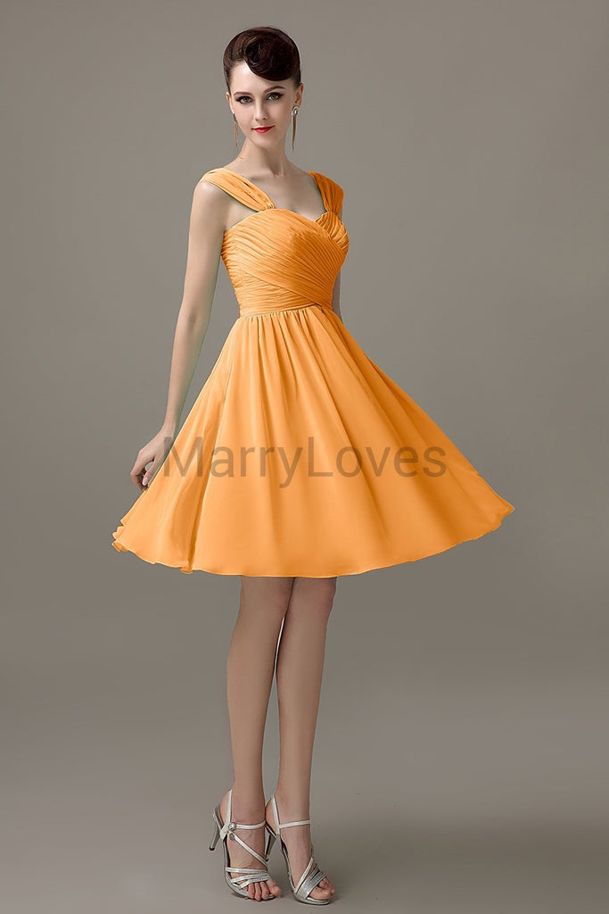 Straps Chiffon Short Bridesmaid dresses