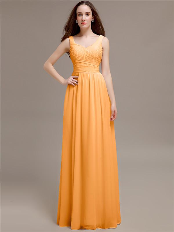 Scoop Neck Sleeveless Pleats Bridesmaid Dresses