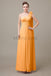 One Shoulder Long Chiffon Bridesmaid Dresses