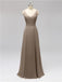 V Neck Floor Length Bridesmaid Dresses