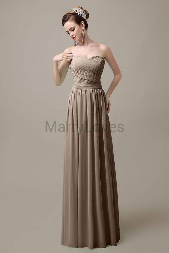 Sweetheart Pleats Chiffon Bridesmaid Dresses