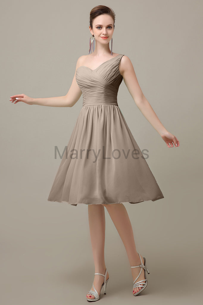 One Shoulder Chiffon Bridesmaid Dresses