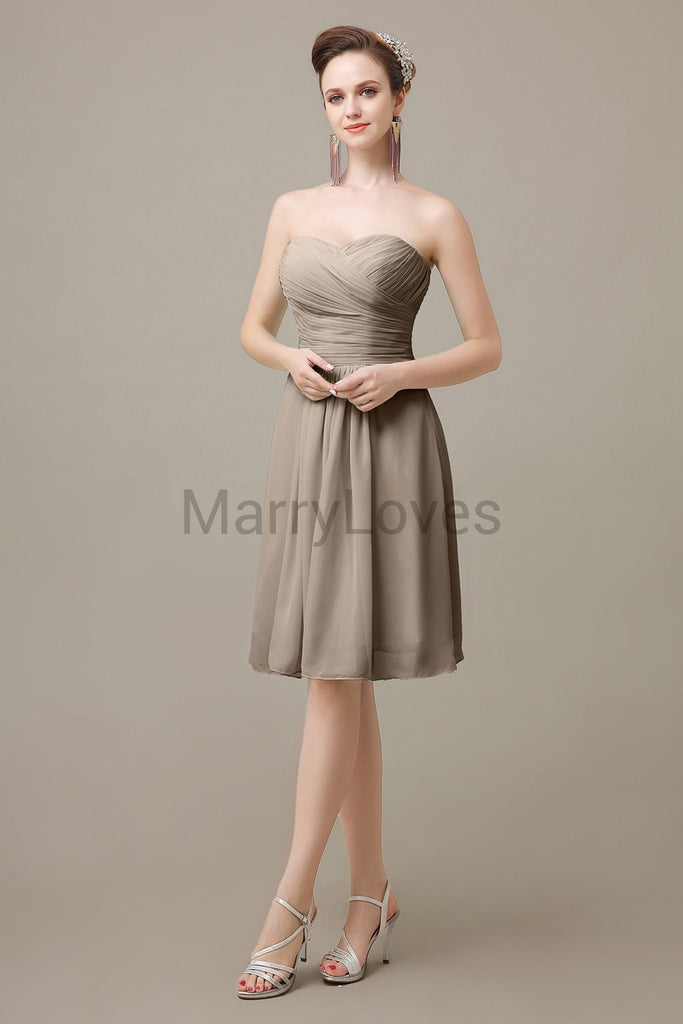 Sweetheart Chiffon Pleats Bridesmaid Dresses