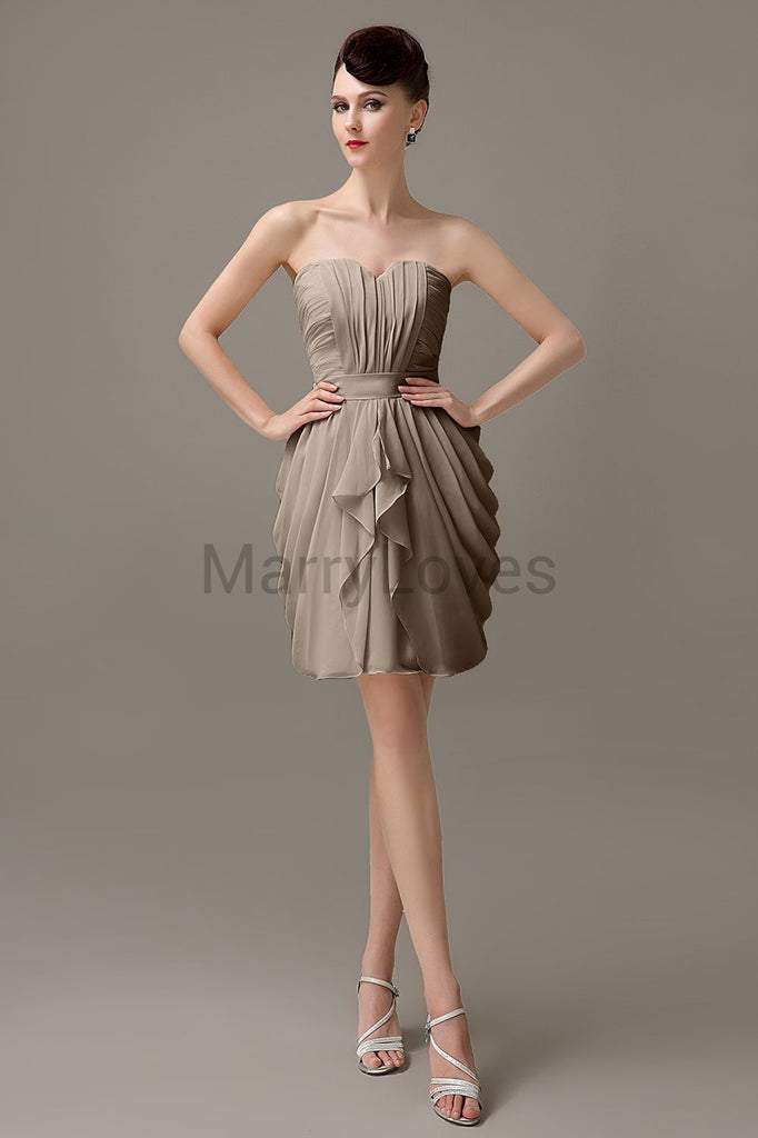 Sweetheart Chiffon Short Bridesmaid Dresses