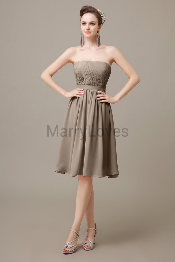 Strapless Short Summer Bridesmaid Dresses