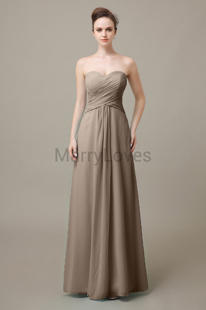 Sweetheart Chiffon Floor Length Bridesmaid Dresses