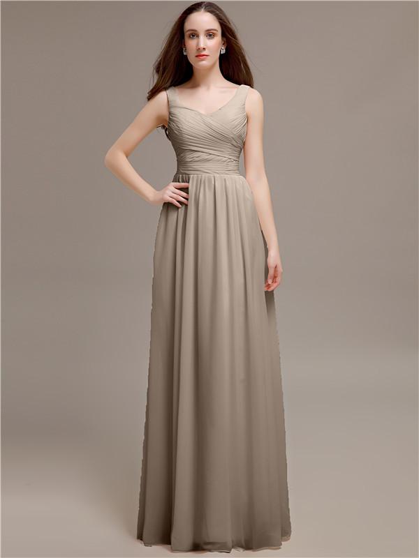 Scoop Neck Sleeveless Pleats Bridesmaid Dresses