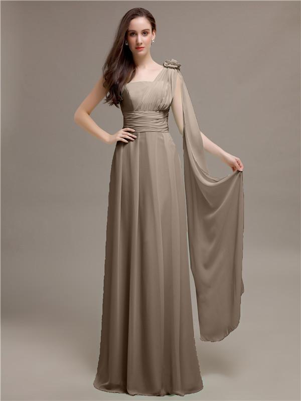 One-shoulder Appliques Chiffon Bridesmaid Dresses