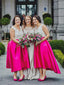 Elegant Simple V-neck Tea-length Cheap Bridesmaid Dresses, BD0601