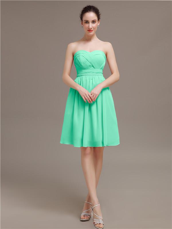 Sweetheart Chiffon Short Bridesmaid Dresses