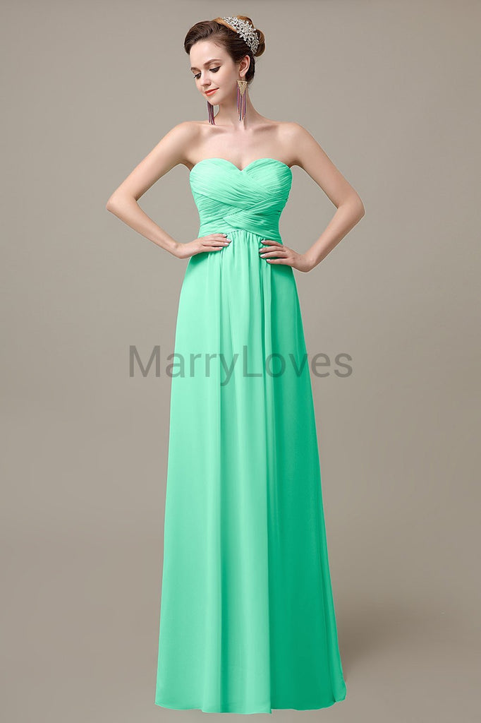 Sweetheart Sleeveless Chiffon Bridesmaid Dresses