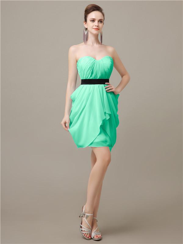 Sweetheart Chiffon Keen Length Bridesmaid Dresses