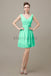 V-neck Chiffon Short Pleats Bridesmaid Dresses