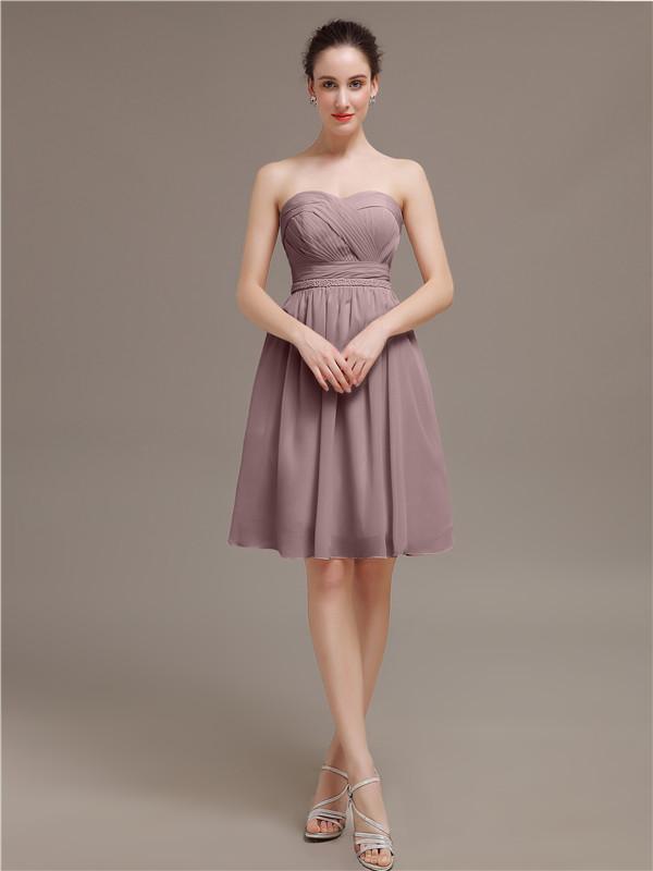 Sweetheart Chiffon Short Bridesmaid Dresses