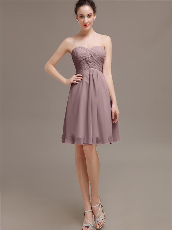 Sweetheart Pleats Chiffon Bridesmaid Dresses