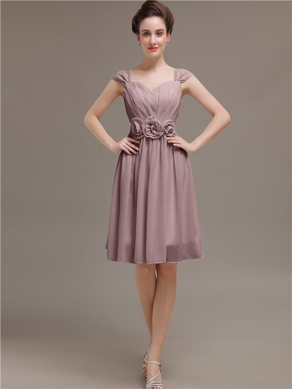 Straps Chiffon Short Bridesmaid Dresses