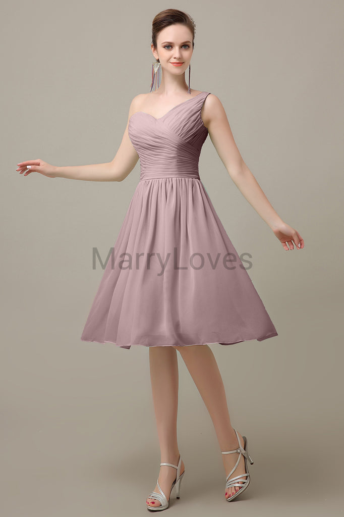 One Shoulder Chiffon Bridesmaid Dresses