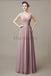 V-Neck Long Chiffon Bridesmaid Dresses