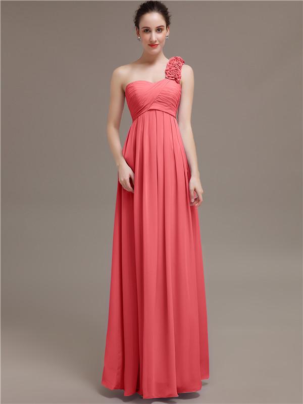 One Shoulder Chiffon Bridesmaid Dresses