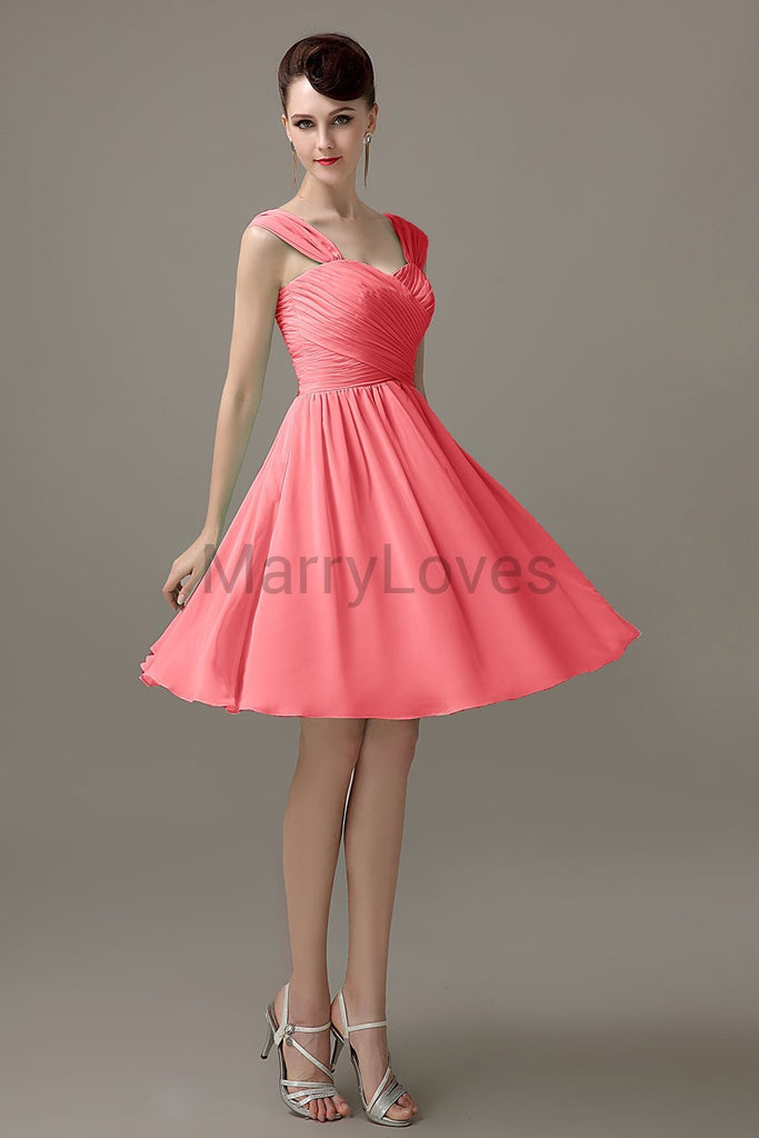 Straps Chiffon Short Bridesmaid dresses