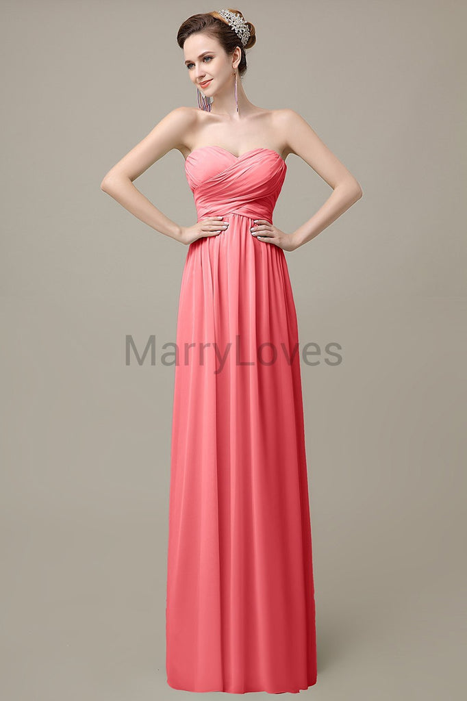 Sweetheart Pleats Chiffon Bridesmaid Dresses