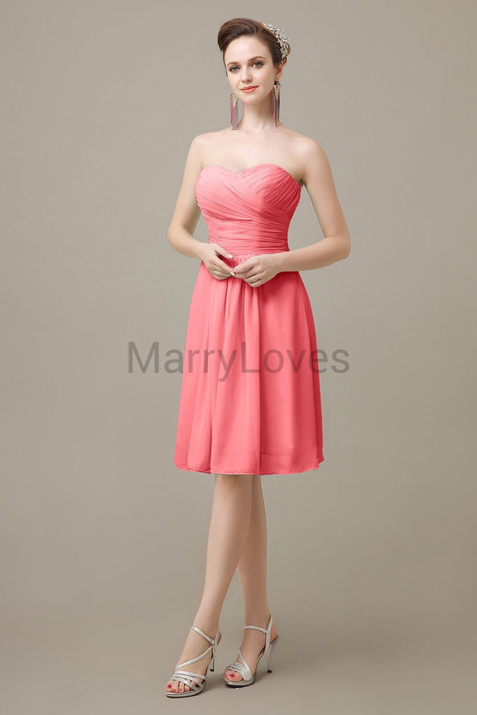 Sweetheart Chiffon Pleats Bridesmaid Dresses