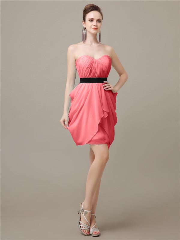 Sweetheart Chiffon Keen Length Bridesmaid Dresses