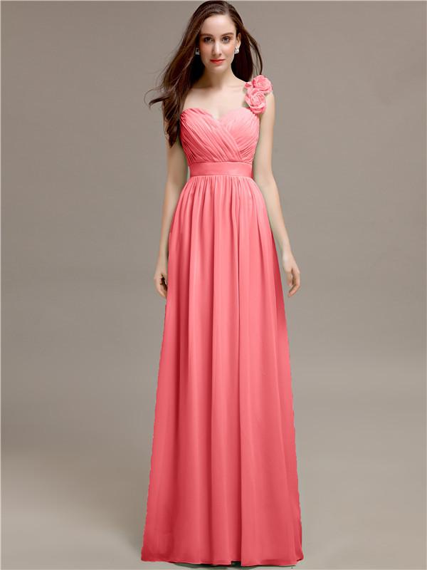 Sweetheart A-line Flower Appliques Bridesmaid Dresses