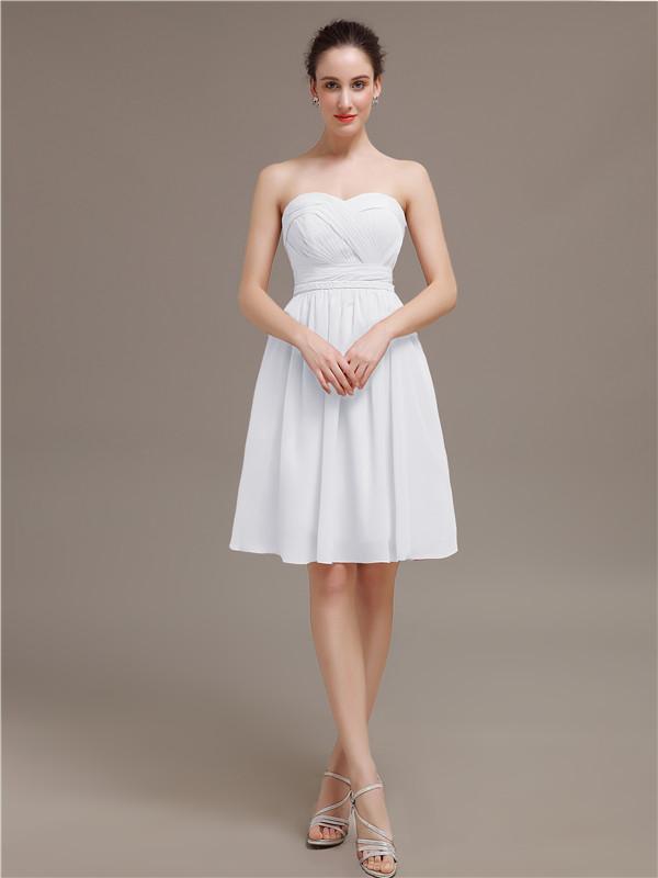 Sweetheart Chiffon Short Bridesmaid Dresses