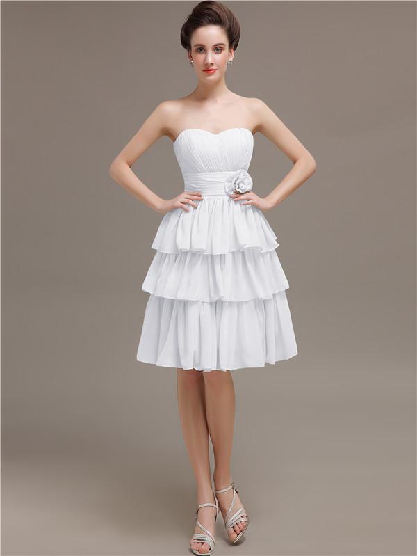 Sweetheart Pleats Short Bridesmaid Dresses