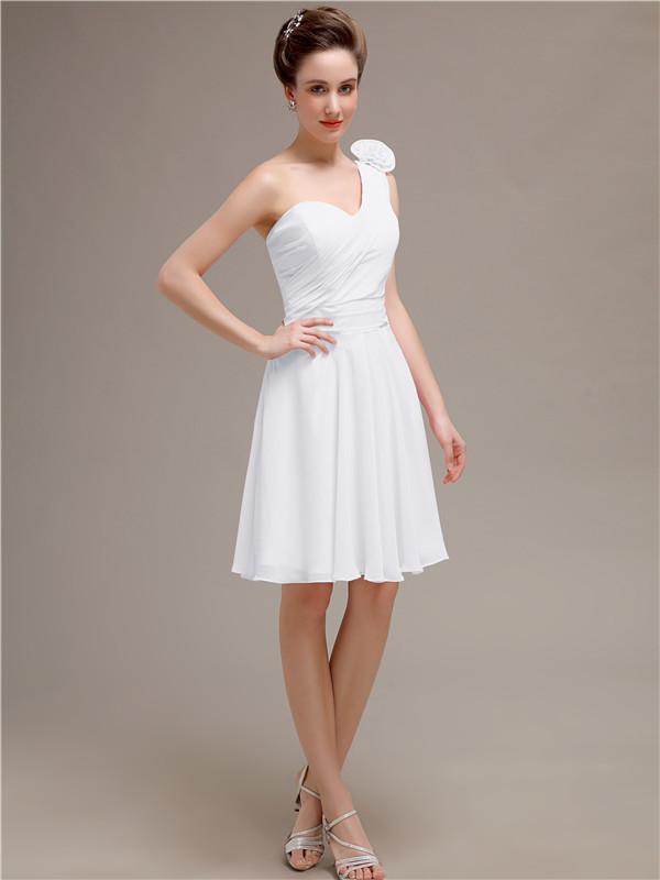 One Shoulder Short A-Line Bridesmaid Dresses