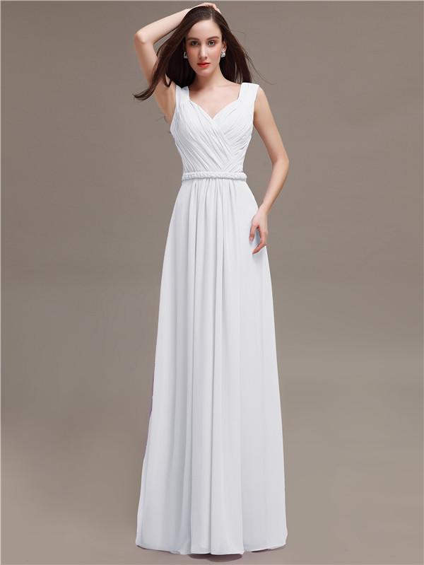 Straps Pleats Chiffon Bridesmaid Dresses