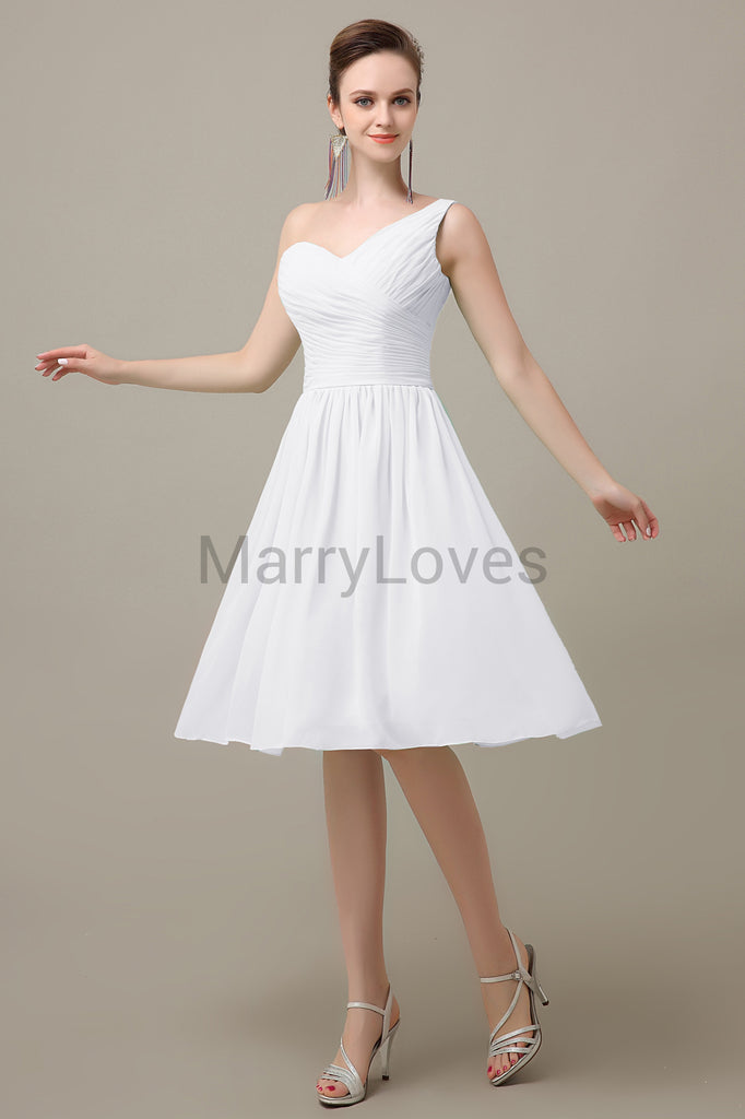 One Shoulder Chiffon Bridesmaid Dresses