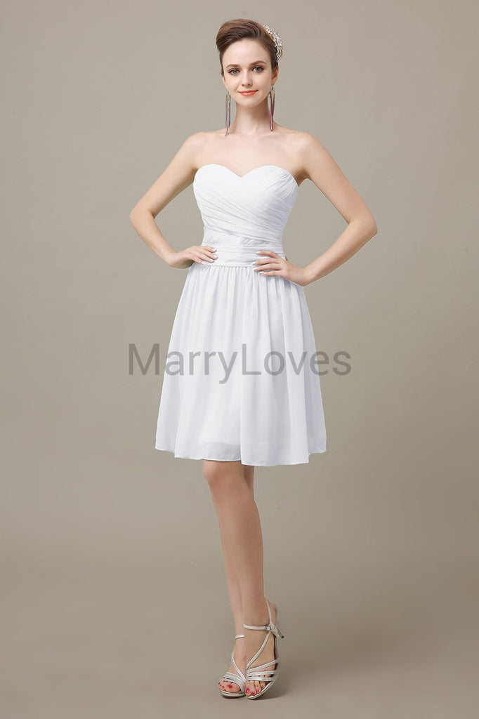 Sweetheart Short Chiffon Bridesmaid Dresses