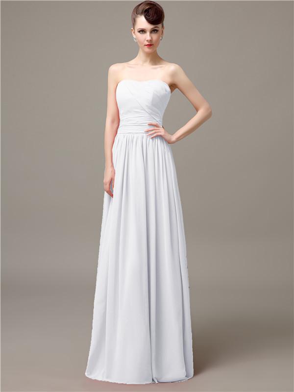 Strapless Pleats Chiffon Bridesmaid Dresses