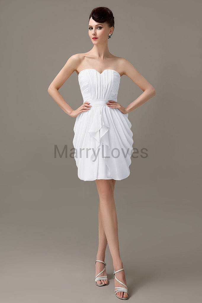 Sweetheart Chiffon Short Bridesmaid Dresses