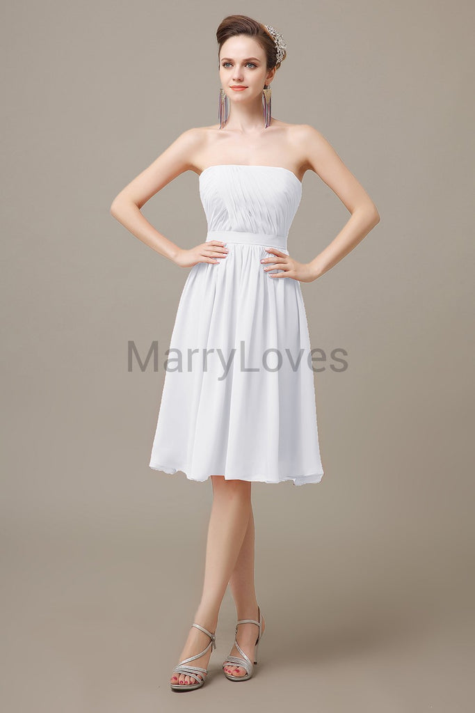 Strapless Short Summer Bridesmaid Dresses