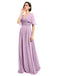 V-neck Short Sleeves Chiffon Bridesmaid Dresses