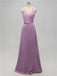 V Neck Satin Floor Length Bridesmaid Dresses
