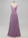 V Neck Satin Floor Length Bridesmaid Dresses